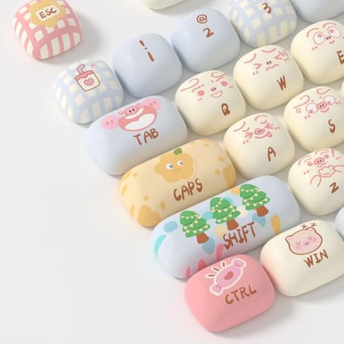 Akko PBT Keycap Set, Piggy Party Keycaps MOG Profile 139-Key Keycaps for Mechanical Keyboards 5