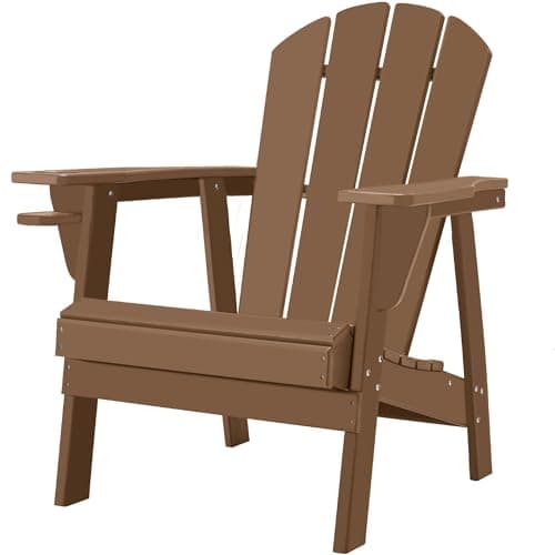 Restcozi Adirondack Chairs, HDPE All-Weather Adirondack Chair, Fire Pit Chairs (Classic, Teak)