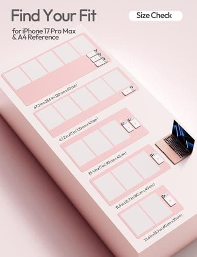 YSAGi Leather Desk Protector, Office Mat, Large Mouse Mat, Non-Slip PU Leather Blotter, Laptop Pad, Waterproof Writing Pad for Office and Home (Light Pink, 23.6" x 13.8") 5