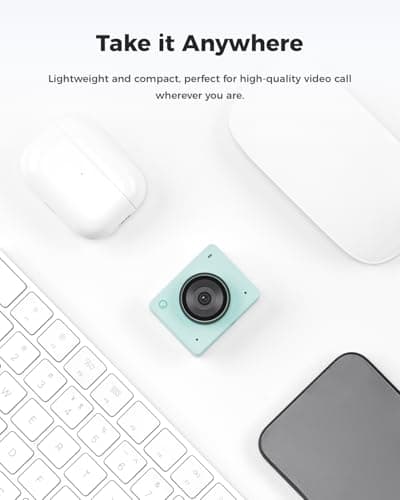 OBSBOT Meet 2-4K Webcam for PC with 1/2" Sensor, AI Framing & Autofocus, Beauty Mode, Lightweight, Gesture Control, HDR, Dual Microphone, 60 FPS, Web Cam for Streaming, Meeting, Gaming. (Aurora Green) 6