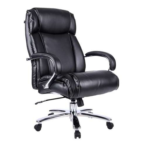 Alera ALE Maxxis Series Big and Tall Leather Chair, Black/Chrome 5