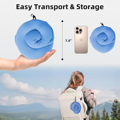 ALLINCOZY Privacy-Friendly Hooded Travel Pillow for Kids & Adults, Sensory-Friendly, Memory Foam Neck Support for Airplane, Car & Train, Breathable Fabric, Portable, Ultimate Comfort Shark 8