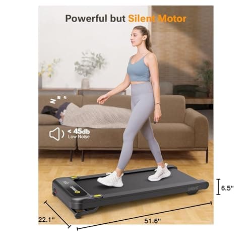 Smart Treadmill with 9% Auto Incline, Hiking and Running Walking Pad Treadmills for Home Office, Treadmill with UREVO APP, AI Powered Music Course, HIIT Programs Synced to Scenic Route, One-Click Mute 10