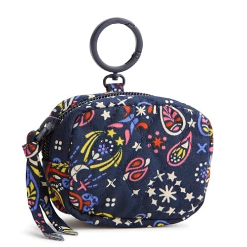 Premium Cotton Zip Earbud Bag Charm, Starry Paisley, One Size