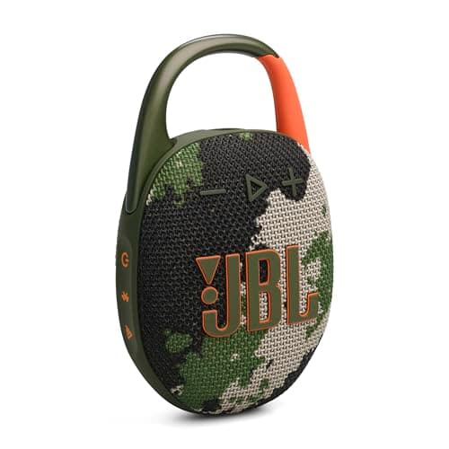 JBL Clip 5 - Ultra-Portable, Waterproof & Dustproof Bluetooth Speaker, Big JBL Pro Sound with Punchy bass, Integrated Carabiner, Up to 12 Hours of Play, Made in Part with Recycled Materials (Squad)