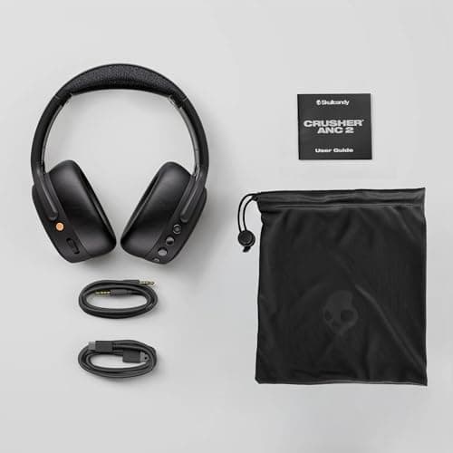 Skullcandy Crusher ANC 2 Wireless Over-Ear Bluetooth Headphones with Multi-Sensory Bass, Active Noise Cancelling, Up to 60 Hours Battery, Microphone for iPhone Android - Black/Asphalt 7