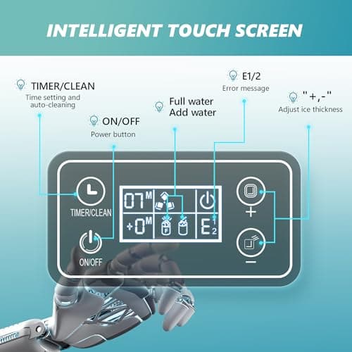 EUHOMY Ice Cube Maker Machine Countertop, 2 Ways to Add Water, 45Lbs/Day 24 Pcs Ready in 13 Mins, Self-Cleaning Portable Compact, with Ice Scoop & Basket, Perfect for Home/Kitchen/Office/Bar 5