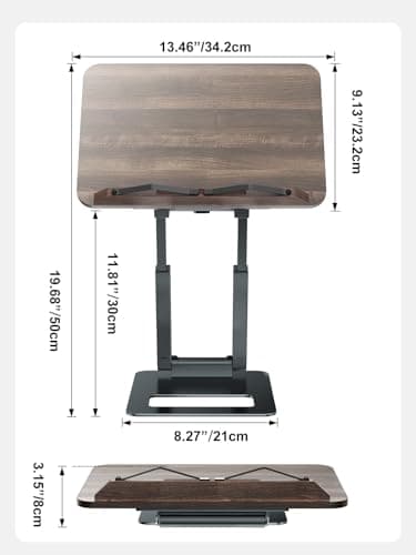 Tounee Book Stand, Telescopic Book Holder Stand, Adjustable Height Pull Out Design Ergonomic Cookbook Stand with Elastic Page Clips Fits All Books (Gray) 7