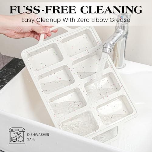 AOTASO 2 Pcs Mini Loaf Pans with Metal Reinforced Frame, Nonstick Small Silicone Bread Pans for Baking, 8 Cavity Tiny Meatloaf Pan (Cream) 7