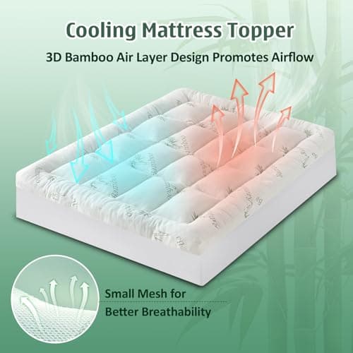 DOWNCOOL 3 Inch Queen Mattress Topper – Cooling Memory Foam Mattress Topper 5