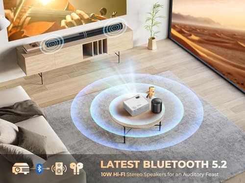 VIZONY Mini Projector with WiFi and Bluetooth, Native 1080P FHD Home Movie Projector, Portable Outdoor Projector with 250" Display+Zoom, Compatible w/Phone//Laptop/TV Stick-Indoor&Outdoor 6