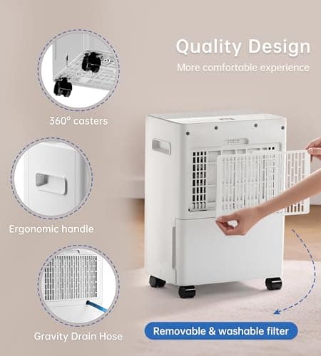 1500 Sq. Ft Dehumidifiers for Home, 30 Pints dehumidifier for Basement with drain hose,Smart APP control, 1.6L Tank,24H Timer,Intelligent Humidity Control,Ideal for Bedroom,Bathroom & RV 9