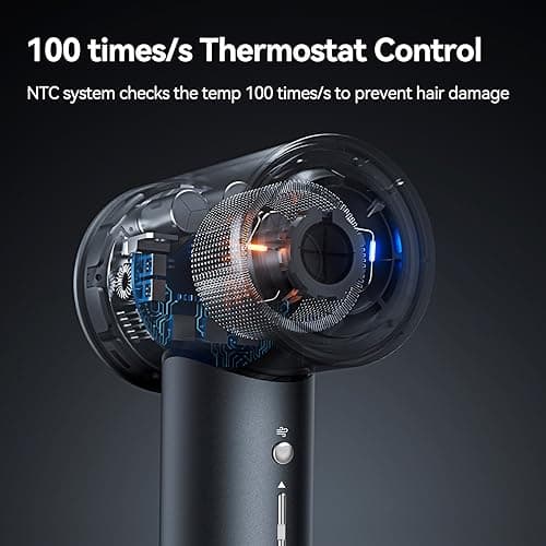 LESCOLTON Hair Dryer, Ionic Hair Dryer 110,000 RPM Brushless Motor 1400W Powerful High Speed, Diffuser & LCD Display, 3 Speeds for Fast Drying, Low Noise, Lightweight,Self Clean (Black) 7