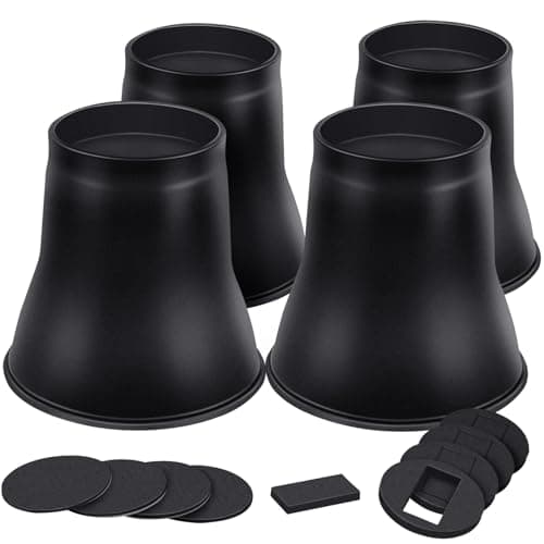 ANNKUT Bed Risers 6 Inch Heavy Duty, Round Furniture Risers for Bed Desk Table Sofa Couch，Bed Lifts Risers, Support up to 6000 Lbs(4 Pack Black)