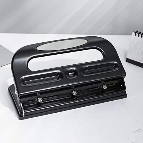 Amazon Basics 2/3 Hole Punch, Semi-Adjustable, 30 Sheet Capacity, Black 7