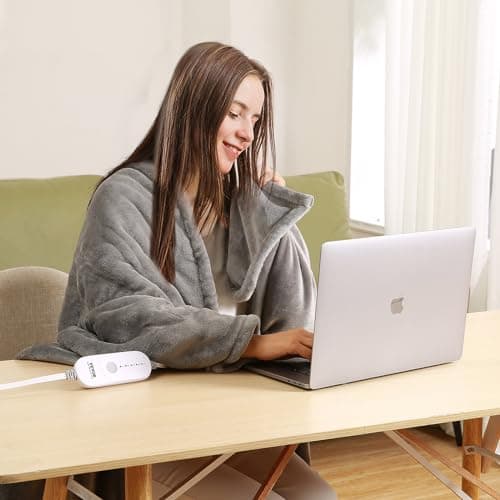 VEVOR Heated Blanket Electric Throw,72" x 84",Grey 8