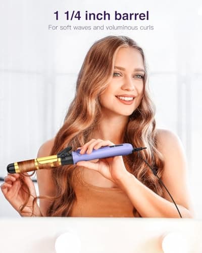 Rotating Curling Iron 1 1/4 Inch, Upgraded ZAVAREA Automatic Curling Iron with Extra-Long Barrel, Dual Voltage Self Curling Wand 1.25" Hair Curler 5