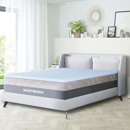 Bold City Accents Memory Foam Mattress Topper - 3 Inch Gel Infused Medium Soft Twin XL Bedding Pad - Cooling Mattress Topper Twin XL, CertiPUR-US Certified