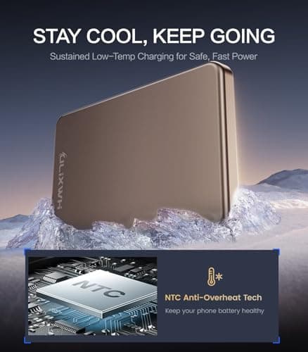 ULiXWH Magsafe Portable Charger for iPhone, 2025 Upgrade 5000mAh Fast Charging Magnetic Power Bank for iPhone 16 15 Pro Max 14 13 12, Desert Gold 6