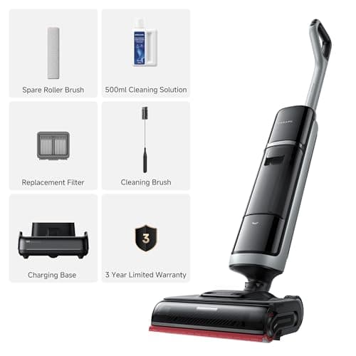 DREAME H15 Pro Heat Wet Dry Vacuum Cleaner, 185°F Hot Water Floor Cleaning, Cordless Vacuum Mop with GapFree AI Robotic Arm, 22KPa Suction, 0 Hair Tangle, 212°F Self-Clean, 194°F Hot Air Drying 9