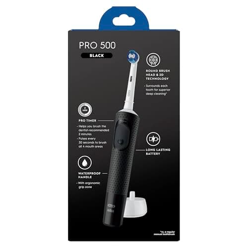 Oral-B Pro 500 Electric Toothbrush with (1) Brush Head, Rechargeable, Black 5