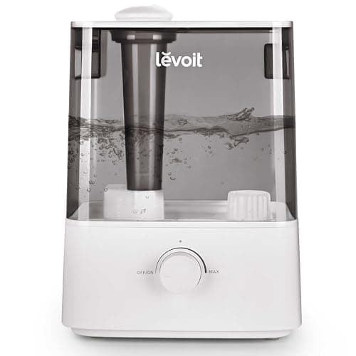 LEVOIT Classic300 Ultrasonic Top Fill Humidifier, Extra Large 6L Tank Last 60-Hour - Super Quiet, Easy to Use and Clean, 360° Rotation Nozzle, Simple Knob Control, Handle, Auto Shut Off, Gray
