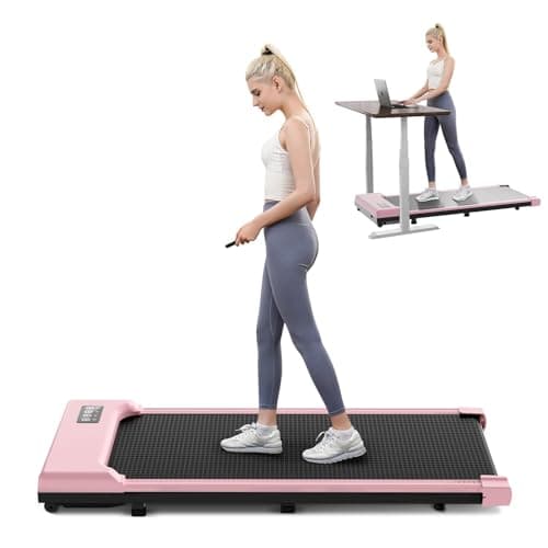 THAILE Pink Walking Pad, Under Desk Treadmill 300 lbs Capacity, 3 in 1 Portable Walking Pad for Home, Office with LED Display, 2.5 HP Mini Treadmill for Small Spaces