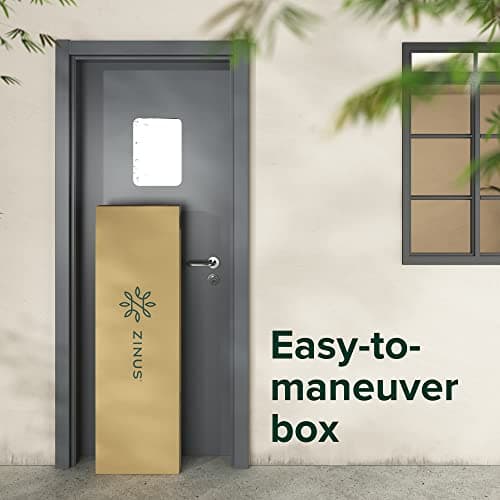 Zinus Kai Bamboo and Metal Platform Bed Frame with Headboard, No Box Spring Needed, Easy Assembly, Queen, Brown 6