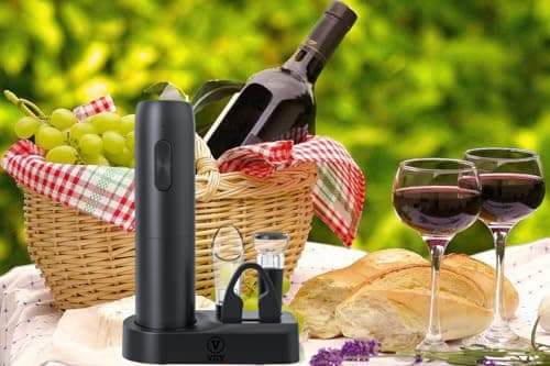 VGY Electric Wine Opener Set, 5 in 1 Rechargeable Automatic Electric Corkscrew with Charging Base, Foil Cutter, Wine Pourer & Vacuum Stopper, Electric Wine Bottle Opener for Home Bar & Wine Lovers 6
