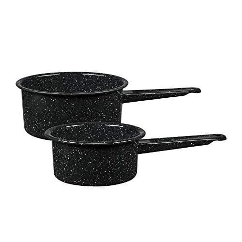 Granite Ware Non-Stick Saucepan Set with Steel Core, 1 & 2 Quart - Durable & Scratch-Resistant Pot for Soups and Sauces - Fast, Even Heating - Non-Toxic Cookware Essentials (Speckled Black)