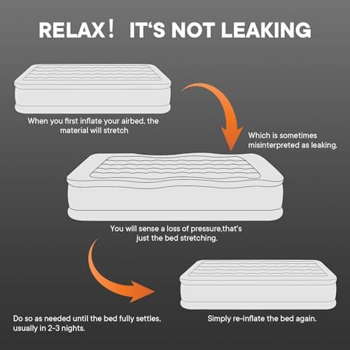 Luxchioce Air Mattress with Built in Pump Luxury Queen Inflatable Airbed Quick Inflation Deflation Blow up Mattress for Guests Home Camping Outdoors Travel 8