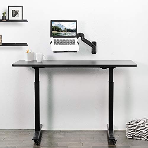 VIVO Height Adjustable Pneumatic Extended Arm Laptop Wall Mount, Full Motion Articulating Notebook Tray, Fits 10 to 15.6 inch Screen, Black, MOUNT-V001GL 8