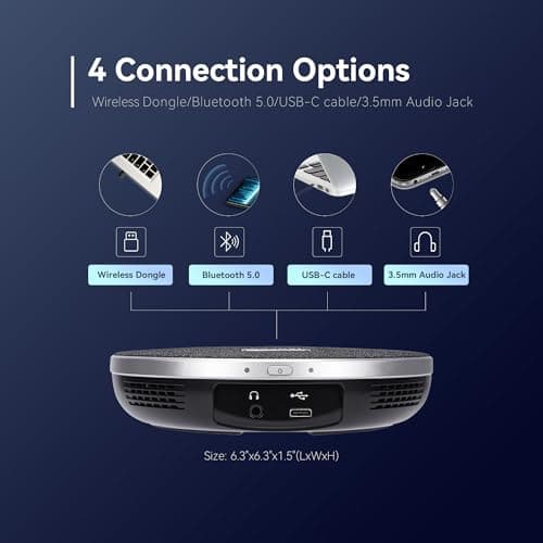 TONGVEO 4K Conference Room Camera System with Gesture Control, AI Auto-Tracking PTZ Camera 5X Digital Zoom with Speakerphone Set 120° Wide-Angle USB3.0 for Remote Meetings Zoom Teams OBS and More 6