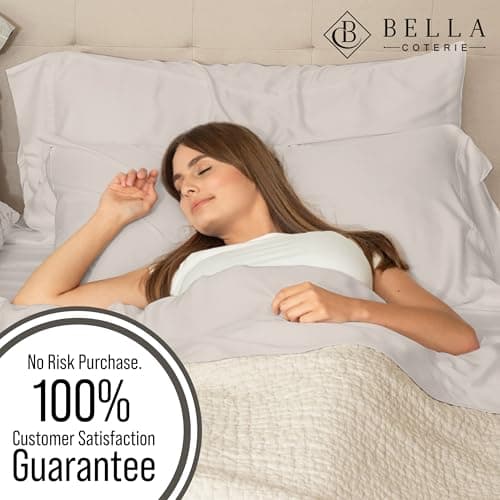 Bella Coterie Luxury Bamboo Viscose Cal King Size Fitted Sheet | 100% Organically Grown | Ultra Soft | Cooling for Hot Sleepers | 18" Deep Pocket [Dune] 5