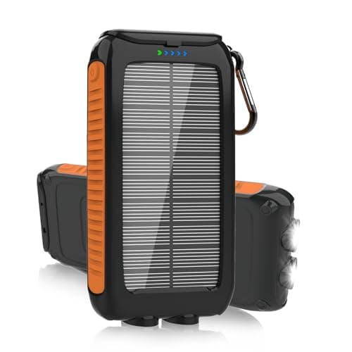 Solar Charger Power Bank 49800mAh - Portable Fast Charging Power Bank with Type-C & Dual USB Ports, Compatible with iPhone, Samsung & More, Waterproof Solar Panel for Camping, Hiking, and Outdoor Use