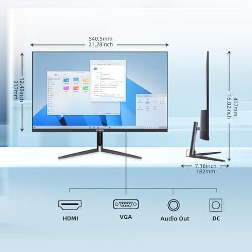 CUNPU 24 Inch Touchscreen Monitor, 10 Point Touch, FHD 1080P 75Hz IPS Screen, 100% SRGB, VESA Wall Mountable, Tilt Adjustment, VGA HDMI USB for PC, Laptop Business & Work Station, Warehouse 9