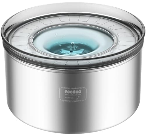 Feedoo 1Gallon Dog Water Bowl, 3.8L No Spill Water Bowl for Dogs, Stainless Steel Spill Proof Dog Bowl, No Splash Slow Drinking Bowl with No Slip Base for Messy Drinkers[Anti Digging]