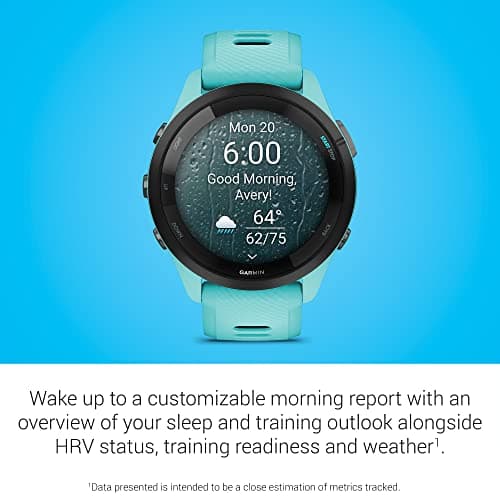 Garmin Forerunner 265 Running Smartwatch, Colorful AMOLED Display, Training Metrics and Recovery Insights, Aqua and Black 5