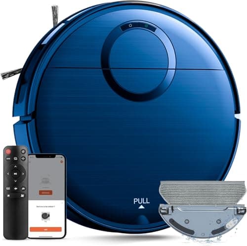 Robot Vacuum and Mop Combo, 2 in 1 Mopping Robot Vacuum Cleaner with 2000Pa Max Suction, Wi-Fi/App/Remote, Schedule, Self-Charging Slim Robotic Vacuum, Ideal for Pet Hair, Low-Pile Carpet, Hard Floor