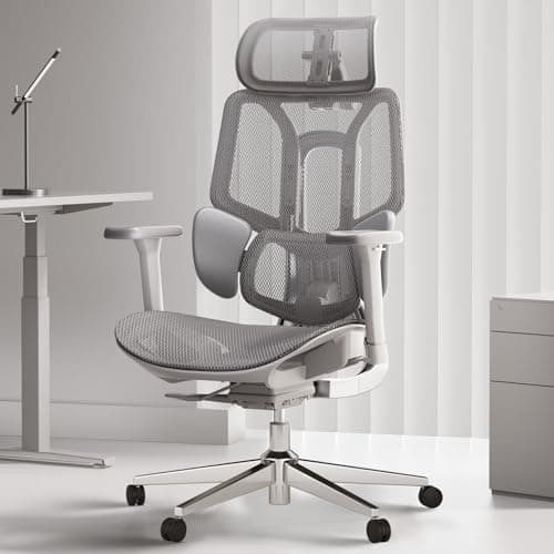 Hbada E3 Air Ergonomic Office Chair, Big and Tall Office Chair - with 3-Zone Dynamic Lumbar Support, 3D Adjustable Headrest, 3D Adjustable Armrests, Swivel, Grey(No Footrest) 11