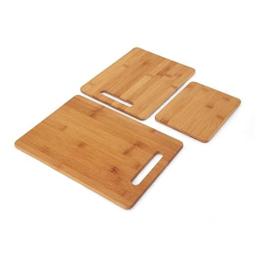 Farberware 3-Piece Wood Cutting Board Set, Reversible Chopping Boards for Meal Prep and Serving, Charcuterie Boards, Wooden Cutting Boards with Built-in Handles, Set of 3 Assorted Sizes, Bamboo 8