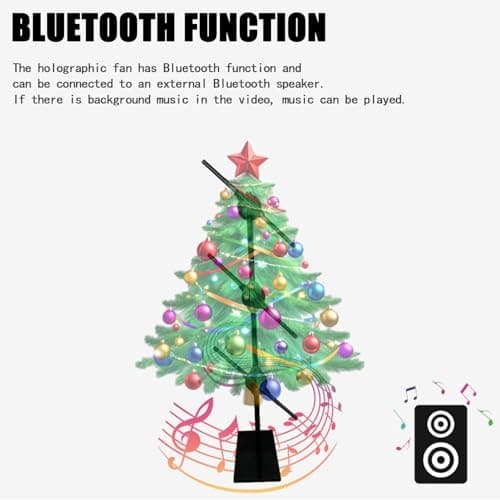 3dhologramfan Led Fan Projector 16.5" Christmas Tree Holographic Display with WiFi & Remote Control, 3 Pcs Splicing with Floor Stand for Advertising, Christmas & Halloween Decorations,Stores 5
