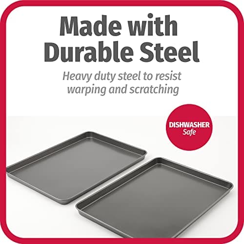 GoodCook Everday Nonstick Carbon Steel 15” x 21” Baking Sheet Set, 2 Pack – Extra-Large Carbon Steel Cooking Pans, Bakeware Set, Cookie Sheets for Baking, Oven Pan Set 6