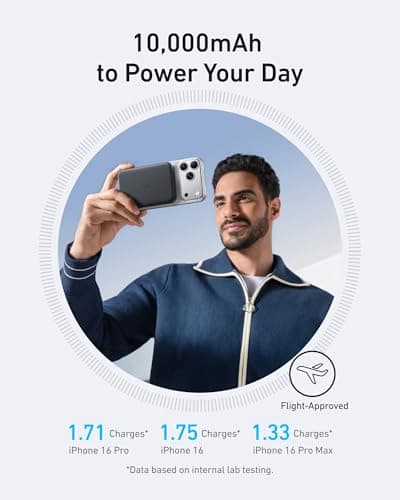 Anker MagGo Power Bank, Ultra-Slim 10,000mAh Magnetic Battery Pack, Qi2 Certified 15W Ultra-Fast MagSafe Compatible Portable Charger, Ergonomic Design, for iPhone17/16/15/14 Series Only（Not for Pixel） 5