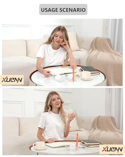 XUENIN 2-Piece Acrylic Tape Dispenser Desk - Durable, Stylish, and Versatile for Home, Office, or School - Fits Standard Tape Rolls - Desktop Convenience for Easy Organization（Silvery） 9