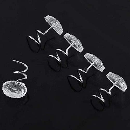 LSTCPGLAI 100 Pcs Bed Skirt Pins Clear Heads Twist Pins Bedskirt Pins Bed Sheet Clip Fixer with Storage Box. 5