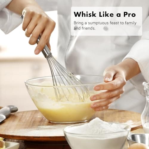 OYV 304 Stainless Steel Whisk Set, Dishwasher Safe Rustproof Metal Whisk, Professional Balloon Wire Whisks for Kitchen Cooking, Perfect For Blending, Whisking, Baking, Beating, 3 Packs (8" 10" 12") 7
