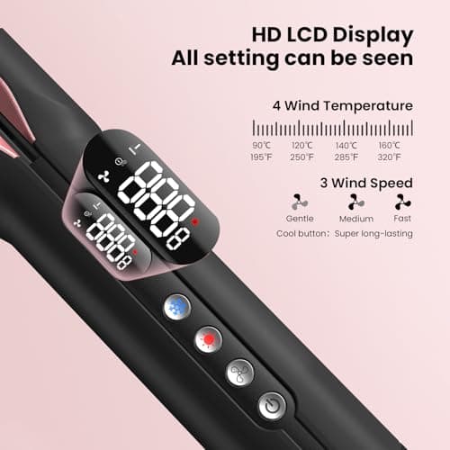Hair Straightener - 2 in 1 Wet to Dry Hair Dryer and Straightener with High-Speed Airflow + Rapid Heat-Up + Customizable Temperature + LCD Display & Auto Shut-Off + No Heat Damage for All Hair Types 6