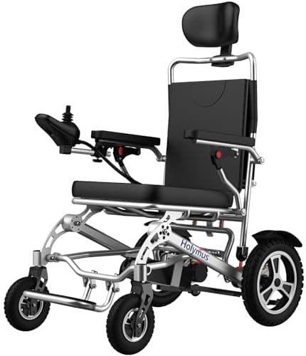 Electric Wheelchairs for Adults Lightweight Foldable, 15miles Range Wheelchair with Headrest, All Terrain Power Wheel Chair, Travel Folding Motorized Wheelchair for Seniors