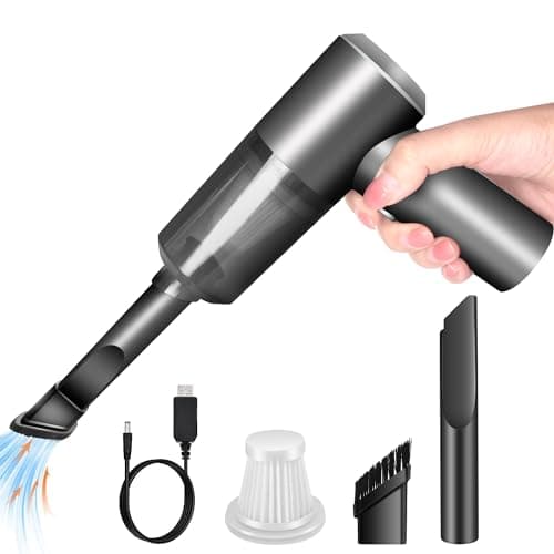 YUNYILAN Cordless Handheld Vacuum Cleaner, High Power Rechargeable Mini Portable Vacuum for Home, Office and Car Cleaning (Black)